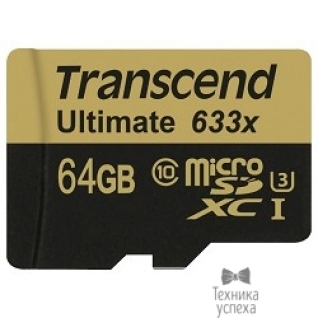 Transcend Micro SecureDigital 64Gb Transcend Class 10 TS64GUSDU3 MicroSDXC Class 10 UHS-I U3, SD adapter