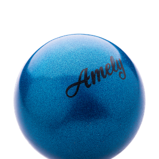 Мяч для художественной гимнастики Amely Agb-103 15 см, синий, с насыщенными блестками