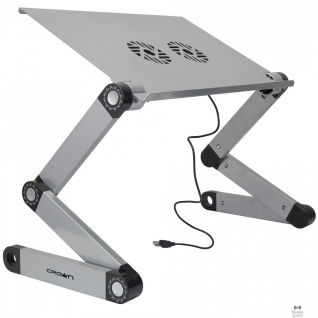 Crown CROWN Столик для ноутбука CMLS-116G ( до 17”, размеры панели (Д*Ш): 42*27.5см, регулируемая высота до 48см, два кулера, питание от USB)