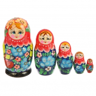 Матрешка "Зина", художественная роспись, 5 кукол Вознесенка