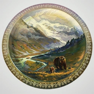 Декоративная тарелка на стену "Медведица"