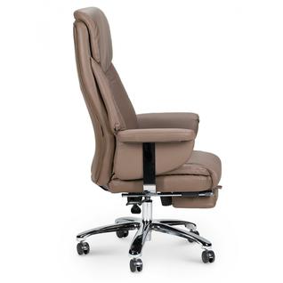 Кресло офисное/Парламент/(grey-brown) сталь + хром/серо-коричневая экокожа NORDEN Chairs
