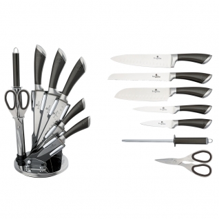 Набор ножей на подставке 8 предметов Carbon Metallic Line