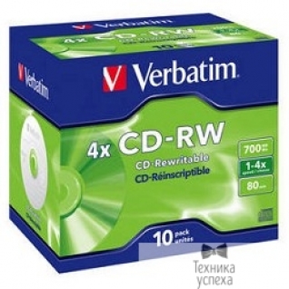 Verbatim Verbatim Диск CD-RW 700Mb 2x-4x DataLife+ (10шт) (43123)