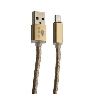 USB дата-кабель COTEetCI M23 NYLON series MicroUSB CS2131-2M-GD (2.0m) золотистый