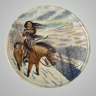 Декоративная тарелка на стену "Охотница"