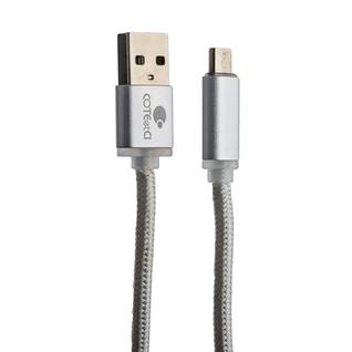 USB дата-кабель COTEetCI M23 NYLON series MicroUSB CS2131-2M-TS (2.0m) серебристый