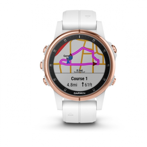 GPS-часы Garmin Fenix 5S Plus Sapphire розовое золото с белым ремешком 37662959 5