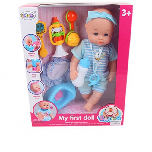 Интерактивный пупс My First Doll с аксессуарами (звук, пьет, писает), 40 см Shantou 37718746 1