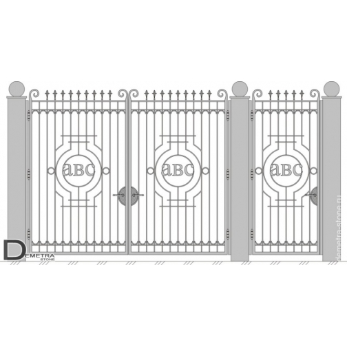 Кованые ворота калитка В-011 (2м x 3.5м) 5273788