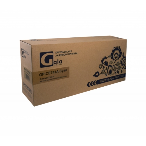 Картридж GP-CE741A для принтеров HP Color LaserJet CP5225, 5225n, 5225dn Cyan 7300 копий GalaPrint 22648-03 37280544