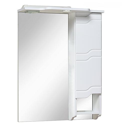Шкаф зеркальный для ванной Runo Стиль 75 Белый Правый 38114487