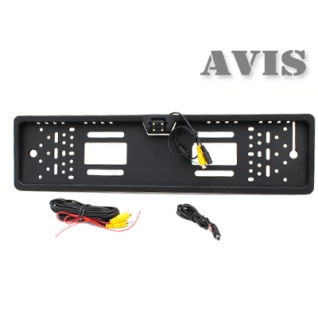 Камера заднего вида в рамке номерного знака AVIS AVS388CPR CCD с LED подсветкой Avis