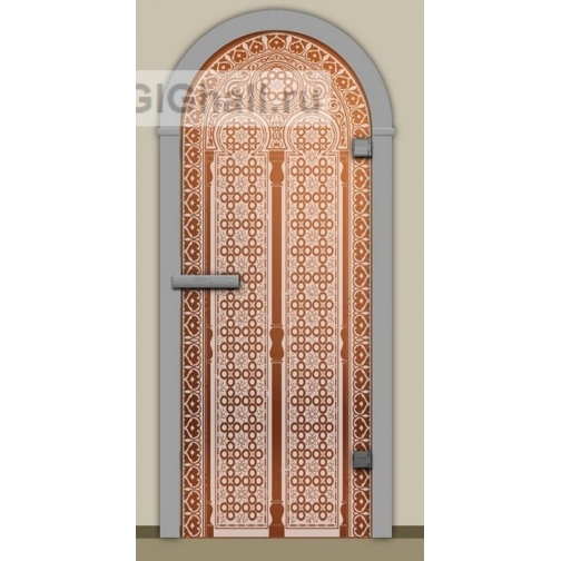 Двери стеклянные в хамам с рисунком 5901146
