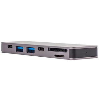 Переходник Deppa Thunderbolt C 7в1 (73121) Type-C to USB3.0x2/ HDMI/ Thunder3/ Type-C/ SD/ MicroSD для MacBook Графитовый