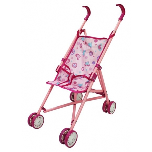 Прогулочная коляска-трость для кукол, розовая Shantou 37719658