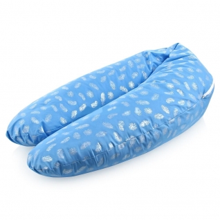 Подушка для беременных, голубая с белыми перышками Mama's Helper
