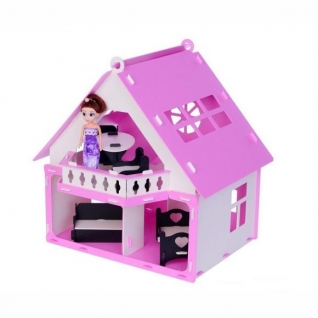 Кукольный дачный дом "Варенька" с мебелью, бело-розовый Replace and Choose