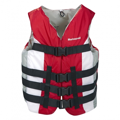 Жилет страховочный Marine Pool Water Ski II Vest бело-красный 90+ (5000083 90+ RW) 6821676