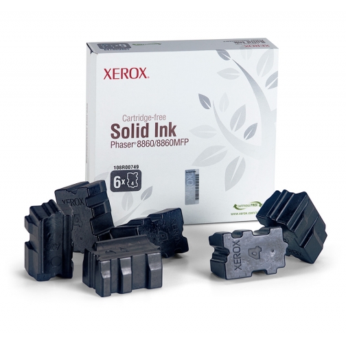 Твёрдые чернила Xerox 108R00820 для Xerox Phaser 8860, оригинальные (чёрные, 6 шт, 14000 стр) 8008-01 850015