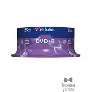 Verbatim Verbatim Диски DVD+R 4.7Gb 16х, 25 шт, Cake Box (43500)