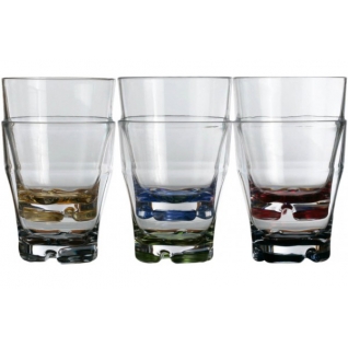 Набор стаканов Marine Business Party, прозрачный, с цветным дном, 8,8х10,9 см ...