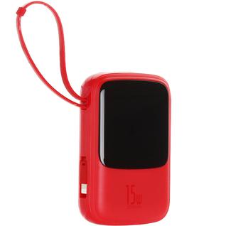 Аккумулятор внешний универсальный Baseus Qpow 15W (2USB:5V-3A & Type C: 5V-3A & IP cable: 5V-2.4A) (PPQD-B09) 10000 mAh Красный
