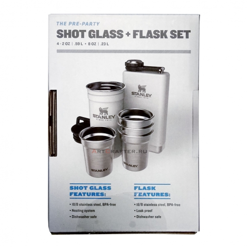 Набор Stanley Shot Glass Flask, стопки, футляр, фляга, белый Термосы Stanley 37987972 1