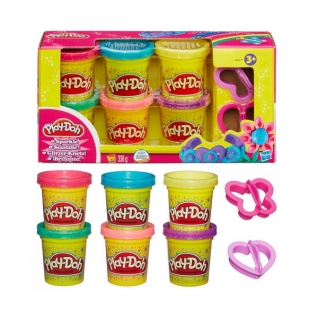 Набор для творчества Hasbro Play-Doh Hasbro Play-Doh A5417 Набор из 6 баночек Блестящая коллекция