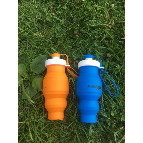 Бутылка для воды силиконовая складная 450 мл оранжевая Hobbyxit 37697912 1