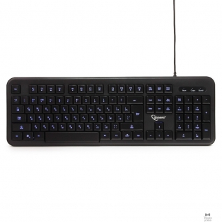 Gembird Клавиатура Gembird KB-200L черный USB 104 клавиши, подсветка белая, кабель 1.45м