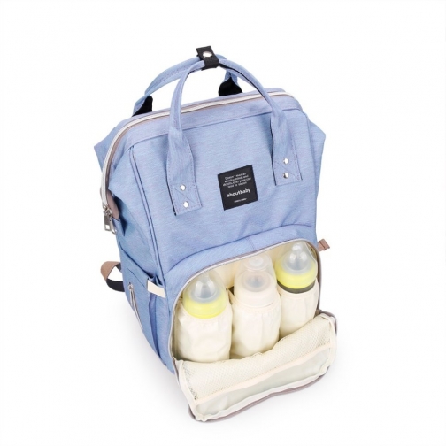 Сумка-рюкзак для мам с креплением и USB синяя no name 37697949 2