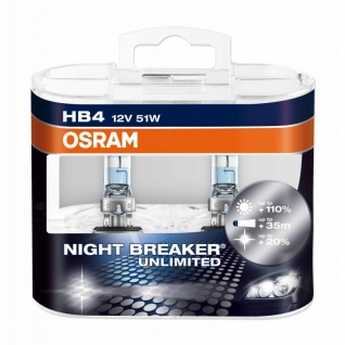 Лампа Osram HB4 51W 12V Night Breaker Unlimited 2 шт. 9006NBU-DUOBOX Osram