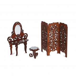 Кукольная мебель "Будуар", коричневая