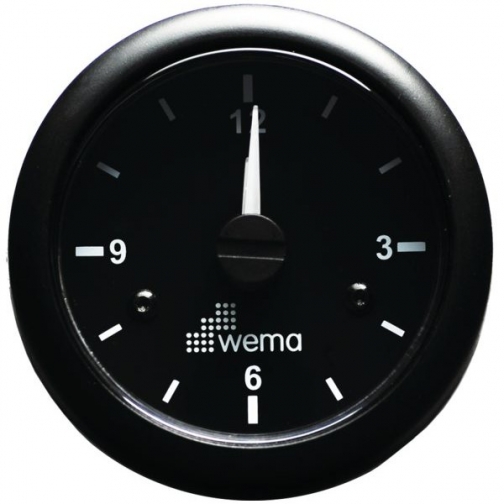 Wema Кварцевые часы чёрные Wema IMCR-BB 12/24 В 52 мм 9202412