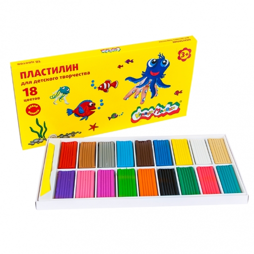 Пластилин для детского творчества, 18 цветов, 270 гр Каляка-Маляка 37733932