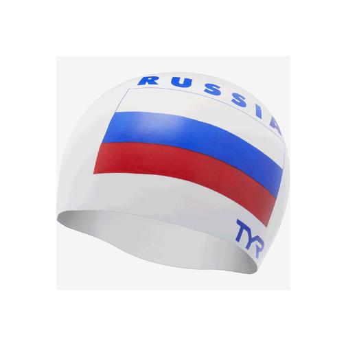 Шапочка для плавания Tyr Russia Silicone Swim Cap, силикон, Lcsrus/100, белый 42363852
