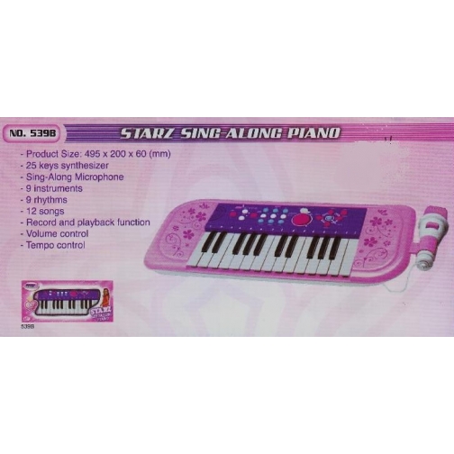 Детский синтезатор Starz - Sing-Along Piano, розовый, 25 клавиш Potex 37716759 1