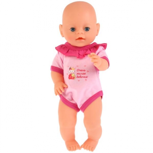 Одежда для кукол 40-42 см, розовый боди 'милая девочка', в пакете, Карапуз в кор.200шт 37797028