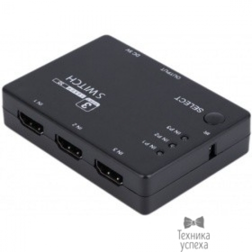 Orient ORIENT HDMI 4K Switch HS0301H, 3->1, HDMI 1.4/3D, UHDTV 4K(3840x2160)/HDTV1080p/1080i/720p, HDCP1.2, встроенный ИК приемник, пульт ДУ, питание от HDMI, пл.корпус (30372) 8955465