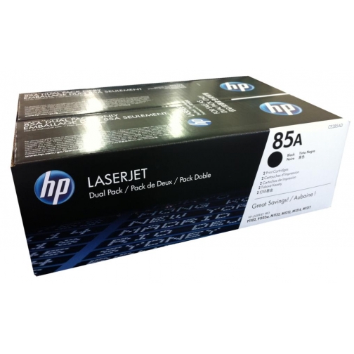 Двойная упаковка оригинальных картриджей HP CE285AF для HP LaserJet HP LaserJet M1132, M1212nf, M1214nfh, M1217nfw, P1102, P1102w, P1102s (чёрный, 2 шт. х 1600 стр.) 4576-01 Hewlett-Packard 851150
