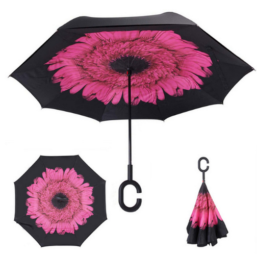 Зонт наоборот Up Brella розовая хризантема 42314737