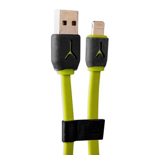 USB дата-кабель iBacks High-speed Cable with Apple Lightning Connector-Speeder Series (1.0 м) - (ip60259) Green/ Gray 42530518