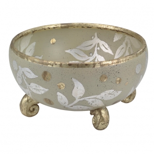 Декоративная чаша Flambeau FB/ISABELLA BOWL золотой и зеленая олифа