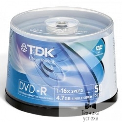 Tdk TDK Диск DVD-R 4.7Gb 16x Cake Box (50шт) 5799031