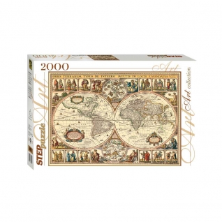 Пазл Art Collection - Историческая карта мира, 2000 элементов Step Puzzle