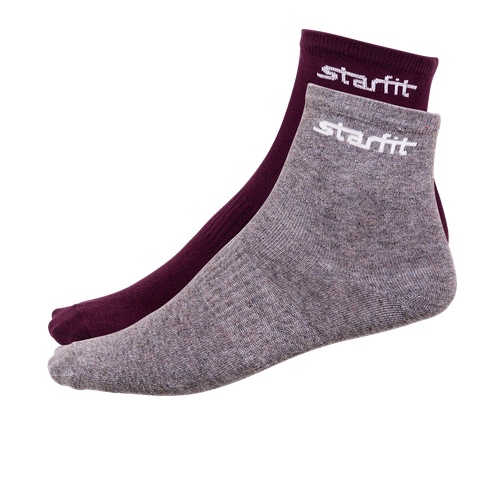Носки средние Starfit Sw-206, бордовый/серый меланж, 2 пары размер 35-38 42219748 6