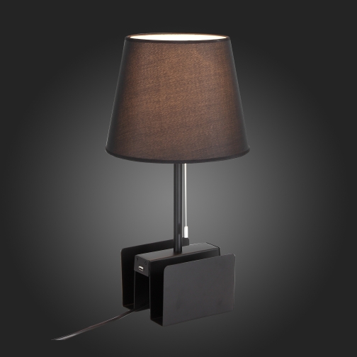 Настольная лампа c USB St Luce Черный/Черный E14 1*40W 37396886 2