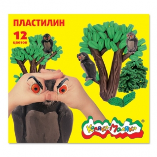 Пластилин для детского творчества, 12 цветов, 180 гр. Каляка-Маляка