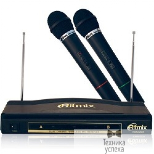 Ritmix RITMIX RWM-220 Беспроводная микрофонная система VHF-диапазона с двумя микрофонами в комплекте. Отличается превосходным соотношением цена-качество 5799670